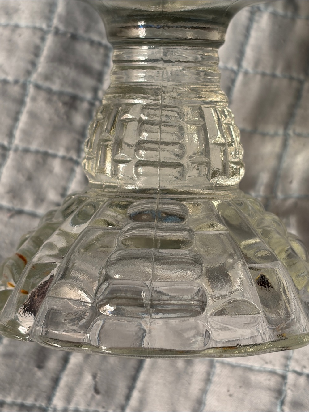 Vintage Clear Glass Compote Pedestal Vase - Picture 5 of 10
